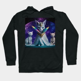 Cosmic Cat Chronicles: Interstellar Intrigue #AlienCatArt Hoodie